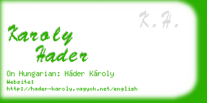 karoly hader business card